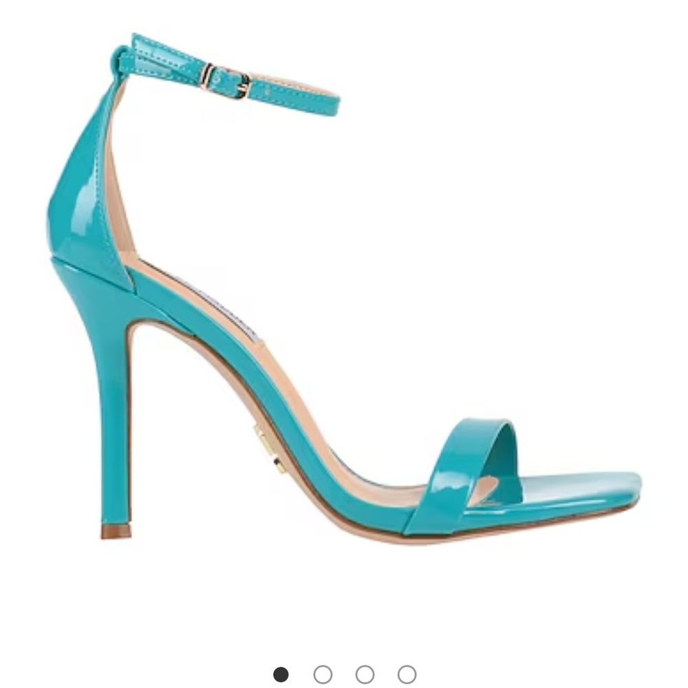 Steve Madden Teal Patent Ankle Strap Stiletto Sandals